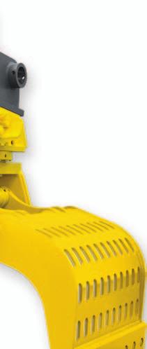 Atlas Copco s multi grapple concept is offering low operating weight with high gripping volume.