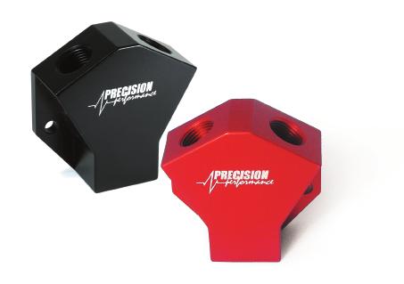 Fuel Distribution Y Blocks & Fittings These multi purpose Y-Blocks and Y-Fittings are CNC Machined from 6061-T6 aluminum and available in black, red and blue type II anodize.