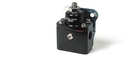 Adjustable EFI By-Pass Fuel Pressure Regulator Regulates variable fuel flow requirement from 305 PSI for consistent performance (3) ORB Ports Gasoline or Alcohol compatible 1/8" NPT port for gage or