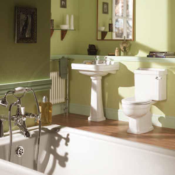 Ambience 60cm basin, pedestal and WC, pictured with the Soul bath and Nobel brassware Ambience suite, as pictured above RRP Ambience WC (inc.