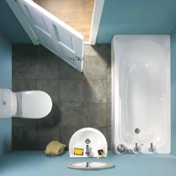 NEW Short projection of only 600mm to maximise your space Petite pottery shown with the Niche bath and Mini brassware Petite suite, as pictured above RRP Petite WC (inc.