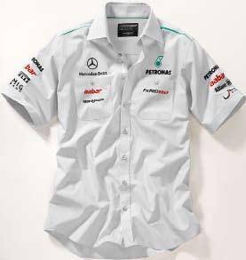 MERCEDES GP PETRONAS logo on front and on clasp. Men s Team shirt Silver-grey.