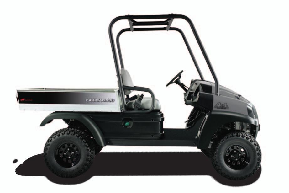 CARRYALL 232 CARRYALL 295 Choice of gas or electric powertrain 800 lb/363.2 kg total vehicle capacity Generous 7.1 ft 3 /0.2 m 3, 300 lb/136.