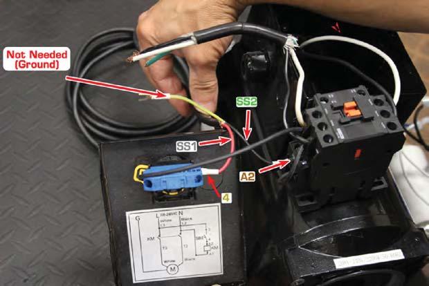 Relay Terminal (RT) A1 goes to L2(Jumper wire) *Installing Safety Interrupt Switch 6.