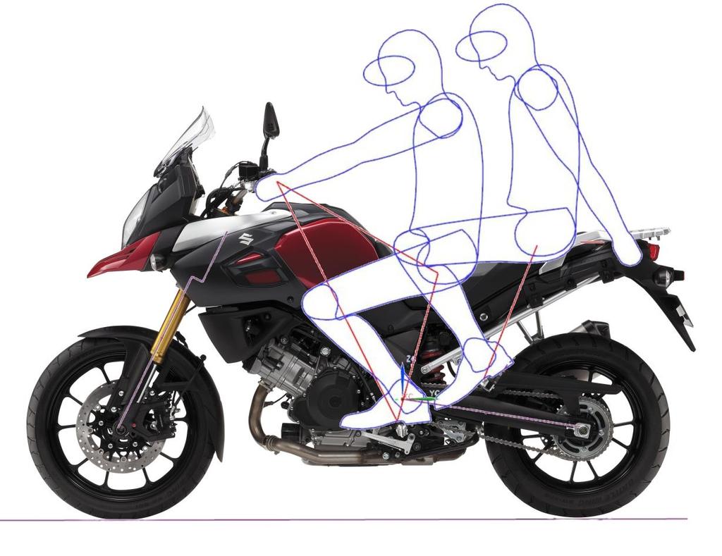 Dimensions and Ergonomics 957mm 1555mm Riding position comparison Handlebar position Seating position Handlebar position is moved backward by 34.2mm for more relaxed riding position.