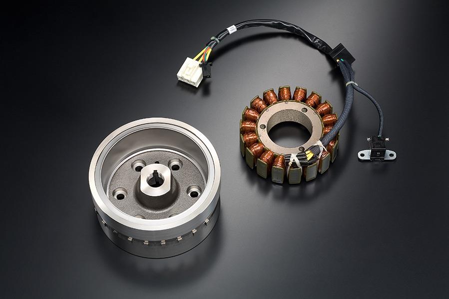 Magneto and Magneto rotor The flywheel magneto s inertia weight is 15% greater for better controllability at low revs.