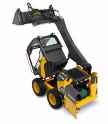 See more, do more See and do even more thanks to the curved single loader arm, large top window and narrow ROPS cab pillars, offering 270º of visibility 60% more than any other skid steer on the