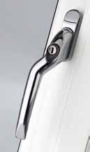 ProLinea cranked espag handle SECURITY PRODUCT SUITED PRODUCTS AVAILABLE see pages 8,, 27, 31, 32, 35, 51, 52, 53 & 54 Window Hardware Polished Gold Polished Chrome Satin Silver White Black Ergonomic