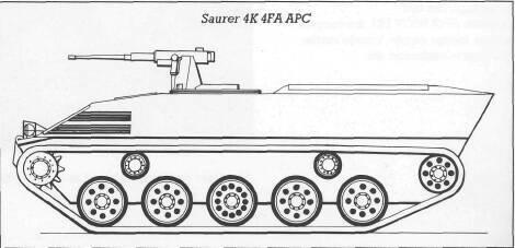 Saurer 4K 4FA APC The first prototype of the Saurer 4K 4FA series was produced in 1958, to be followed by a series of 'product improved' prototypes which differed mainly in having increasingly