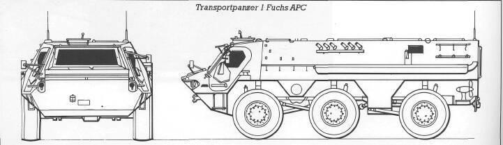 Transportpanzer 1 Fuchs APC The Transportpanzer 1, or Fuchs (Fox) as it is known, was developed to be an armoured amphibious load carrier utilising commercially available components wherever possible.