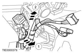 Page 3 of 5 12. Disconnect the steering column shaft from the steering gear pinion extension. 1. Remove the bolt. 2. Release the pinion shaft extension from the steering column. 13.
