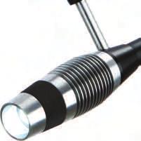Significantly less heating and energy loss. The focusing device at the front of the light head allows exact adjustment of the size of the illuminated examination area.