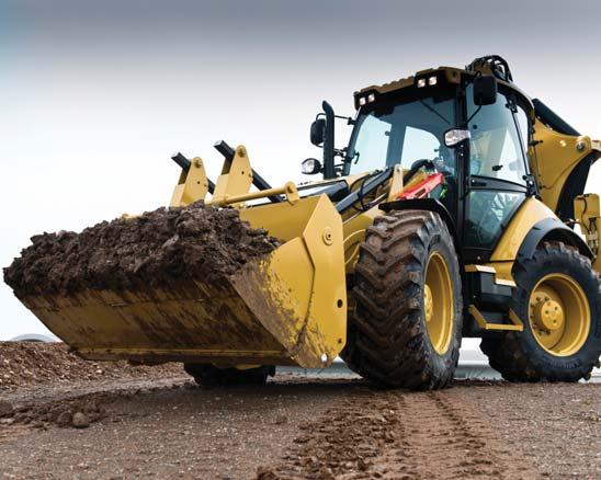such as farm maintenance. Areas which are off limits to other types of machine are accessible with a Cat equal size tire Backhoe Loader, increasing productivity and machine utilization.
