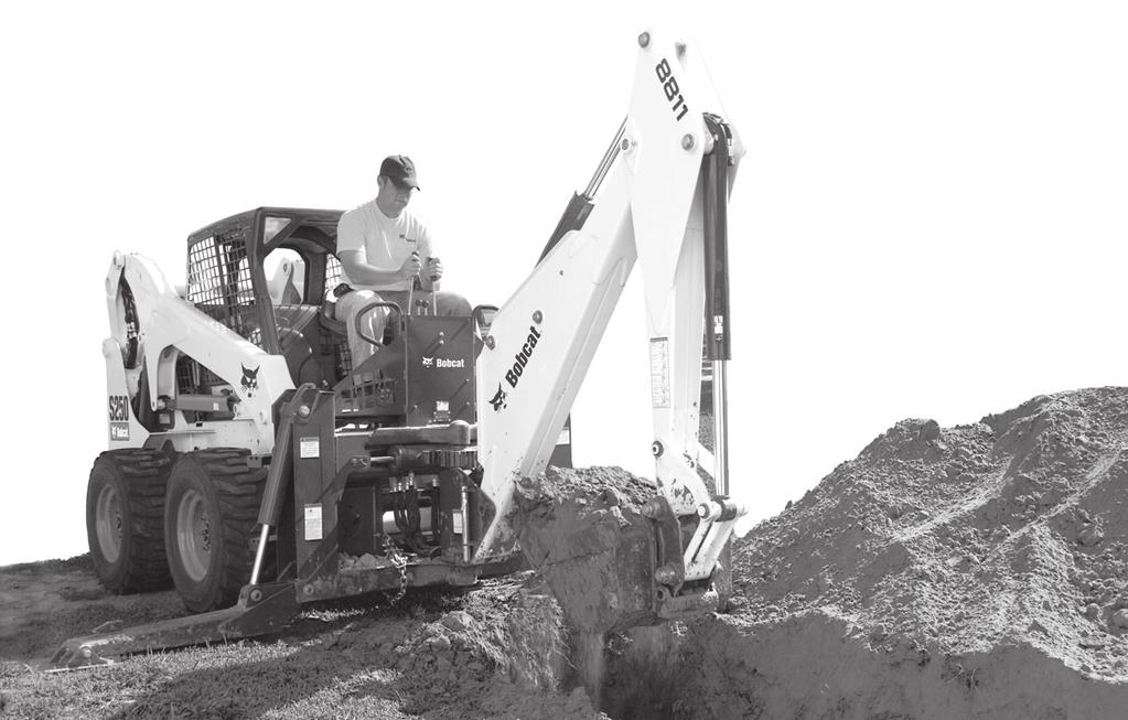 709 For Bobcat S130, S150, S160, S175, S185, S205, T140, T180 and T190 Loaders Digging depth of 9 1/2 ft. for high-performance backhoe work.