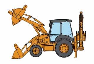 reach at rear axle J Maximum operating height K Load height Central offset Lift capacity at max outreach Breakout force (bucket cylinder) Breakout force (bucket cylinder) R Bucket rotation Bucket 580