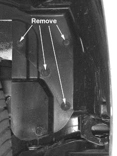 Locate the bracket just behind the driving light, securing the resonator box to the underside of the passenger s