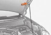Bonnet strut RUNNING OUT OF FUEL If you run out of fuel, fi ll the tank and operate the starter until the engine