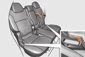 To prevent the seat back from moving forwards sharply and knocking you, press on it with your back or push it with your hand while operating the lever.