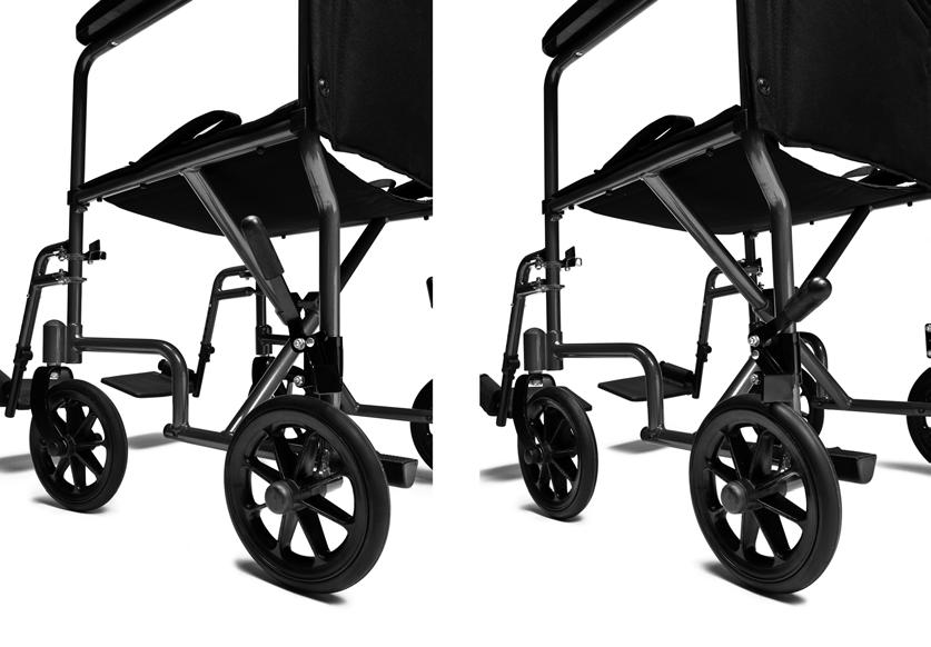 Ensure that wheel locks lock in place appropriately before occupying or operating Transport Chair.