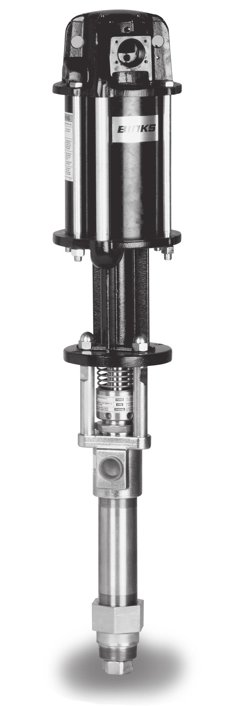 Infinity 60:1 Two-Ball Pump Pump #812365 Ratio 60:1 6000 PSI Performance 6000 PSI Part Numbers 1/2" NPT (F) Air Inlet 39-3/4" (1009 mm) 1-1/4" NPT (F) Muffler Exhaust 6" Motor 6" Stroke Air Inlet