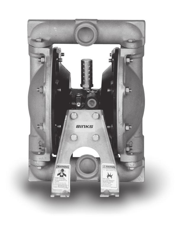 Gemini 1" Diaphragm 1:1 Pumps Pump #818820 (Alum), #818822 (SS) 12-1/2" (318 mm) 8" (203 mm) 6-1/4" C/L (159) 7-5/16" (186) 1" Wall Mount Package Torque 120-140 in. lbs.