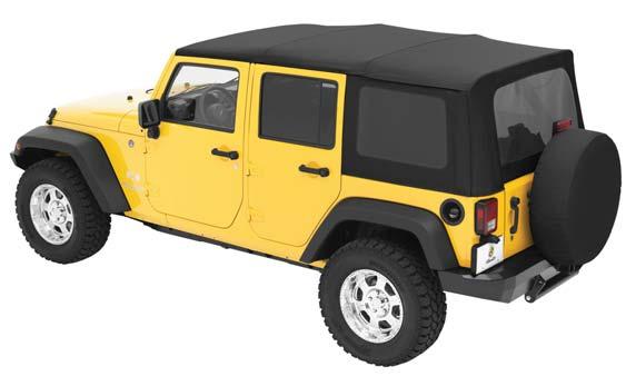 Installation Instructions Cable Top Twill Replace-a-top with Tinted Windows Vehicle Application Jeep Wrangler Unlimited (JK) 4 Door 2011 and newer Part Number: 79847 Will fi t 54723 Upper Door Skins