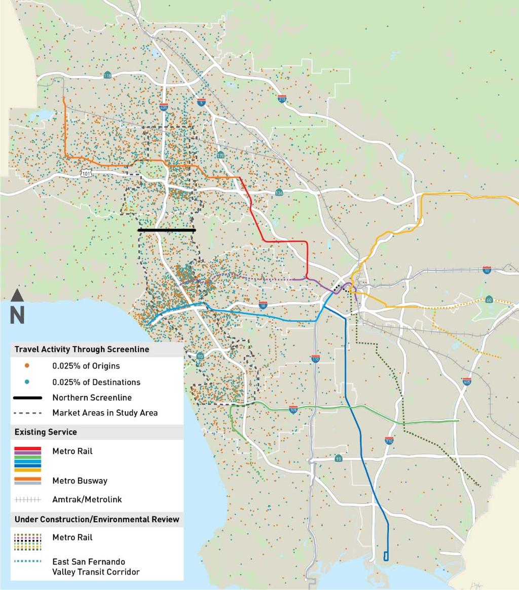 Valley Westside Travel Patterns In the Valley Origins and destinations are widely distributed Slight concentration between I 405 and Van Nuys Boulevard On the Westside Van Nuys UCLA/