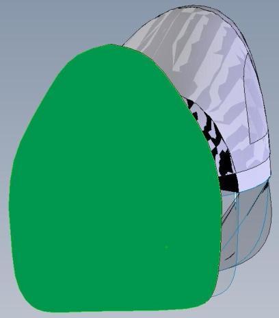 -The frontal area of the 06/07 fairing is found using the SolidWorks tool Section Properties.