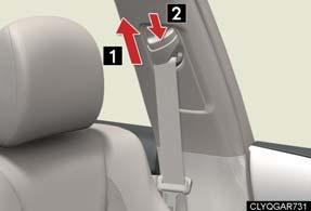 Topic Before Driving Seat Belts Adjusting shoulder belt height (front seats)