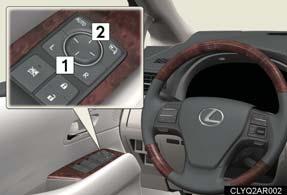 Topic Before Driving Outside Rear View Mirrors Adjusting the mirrors Selects a mirror to adjust ( L : left or R : right) Adjusts the mirror up, down, in, or out using the
