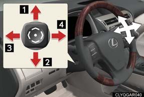 Steering Wheel 3 4 Up Down Away from the driver Toward the driver The steering wheel retracts automatically when the ENGINE START STOP switch is turned OFF to allow for easy exit and entry.