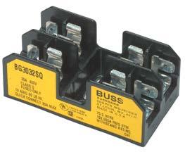 Fuse blocks and holders 8 BG and G Class G fuse blocks Dimensions in Bussmann series open style BG and G fuse blocks are available in 1-, 2- and 3-pole configurations and offer a variety of terminal