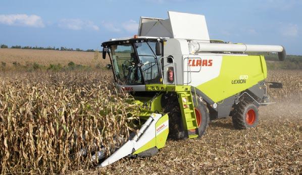 The CONSPEED principle with conical snapping rolls. The CONSPEED maize picker is driven with bevel gears and shafts. The picker speed can be adjusted continuously using a front attachment variator.