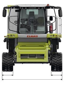 The maximum width of the LEXION 670 TERRA TRAC combine is only 3.49 m.