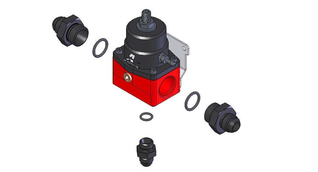 25. Install one ORB-08 o-ring on the port (cut-off) side of each of the four P/N 15607 ORB-08/AN-08 port fittings. 26.