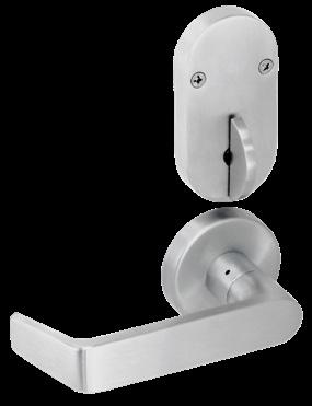 Outside knob / lever always fixed Deadbolt thrown or retracted by inside thumbturn When deadbolt is thrown, OCCUPIED plate is