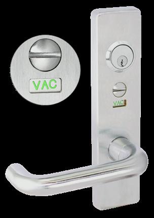thumbturn Knob / lever retracts latch bolt from either side Throwing deadbolt locks outside knob / lever and displays OCCUPIED