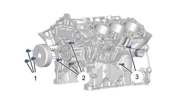 5. Cylinder block (7) CAUTION : (*) Follow the tightening sequence.