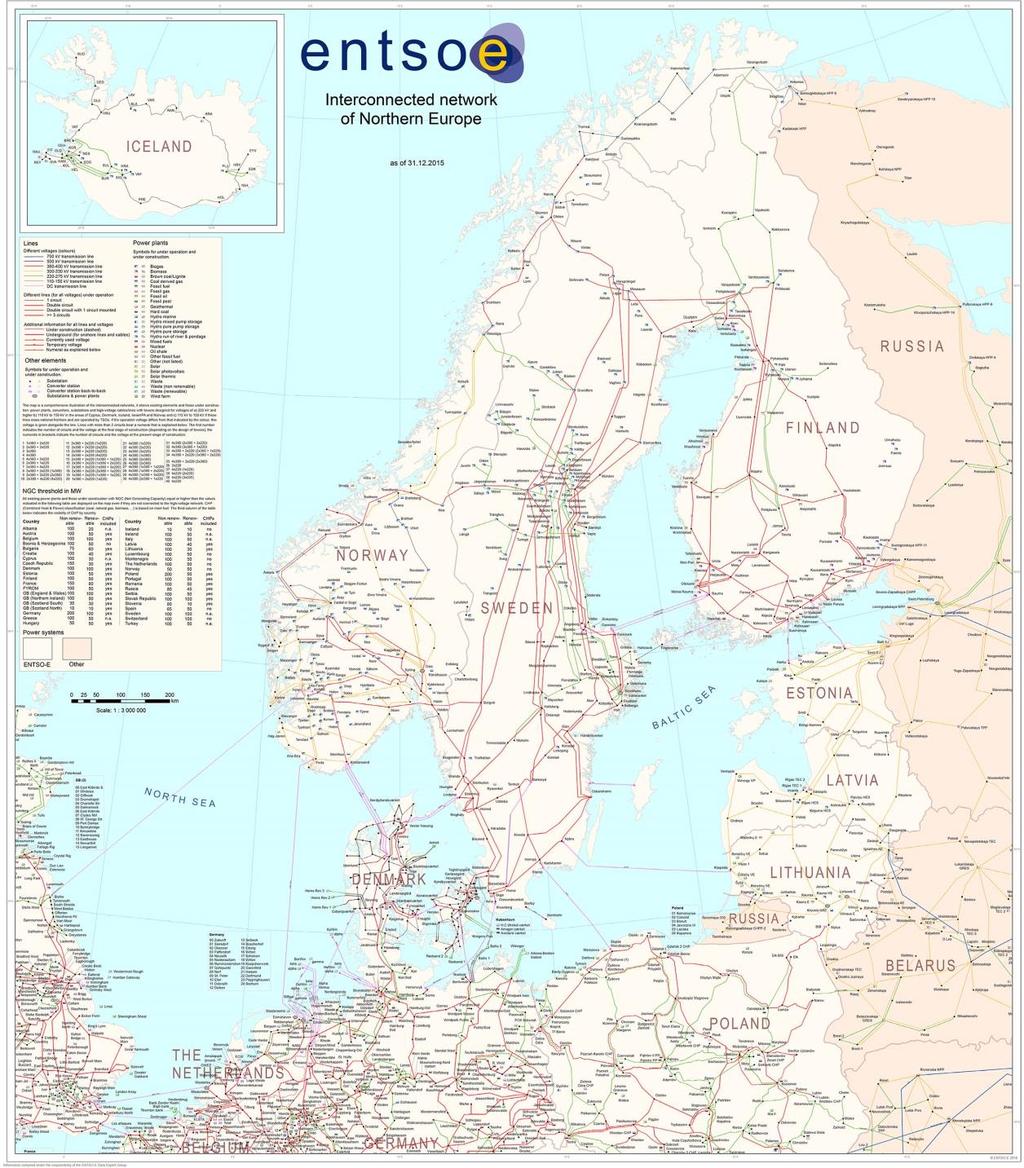 Nordic and Baltic Grid Disturbance Statistics 2016 Figure 1.2.1 The Nordic and Baltic main grids [2] 1.