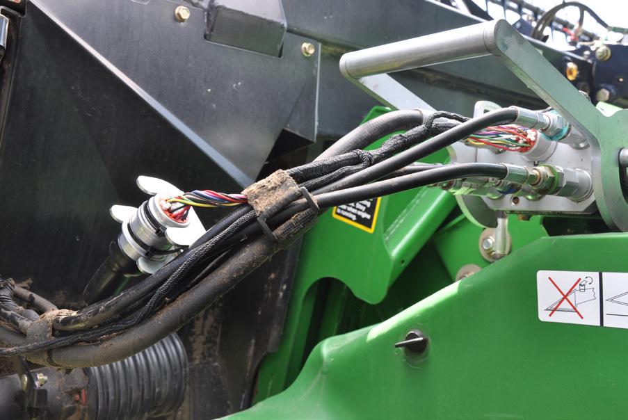 Installation JD 60 Series and AGCO MY2002 and Newer Combines 1. Connect main harness to existing header connector and route opposite connector to combine connection location. 2.