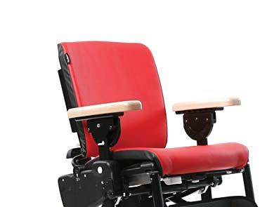 Make sure backrest clicks into position (see Figure 6a). Figure 6a Backrest angle lever Backrest height lever Pads Backrest and seat pads are snapped into position.