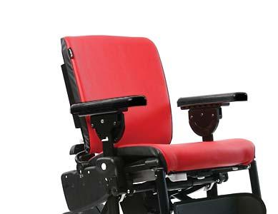 Figure 9a: To adjust backrest angle, squeeze white backrest angle lever and move backrest forward or backward to desired angle, then release lever.
