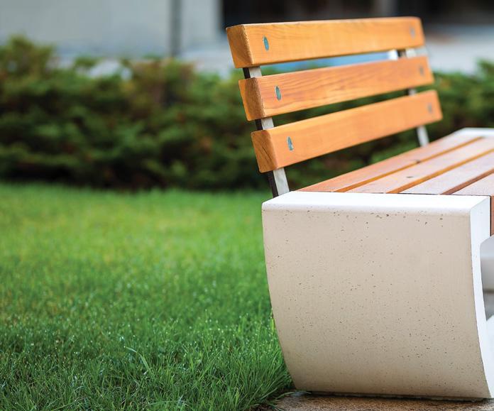 Benches 15 Complete your urban space by providing a comfortable place to sit. Choose from our sleek-angled Skyline Bench, our ultra-modern One40Two or our well-rounded Cast Bench.