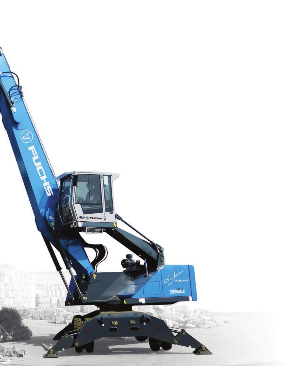 The MHL350 F material handler sets the more sophisticated hydraulics and an exceptionally comfortable driver s cabin.