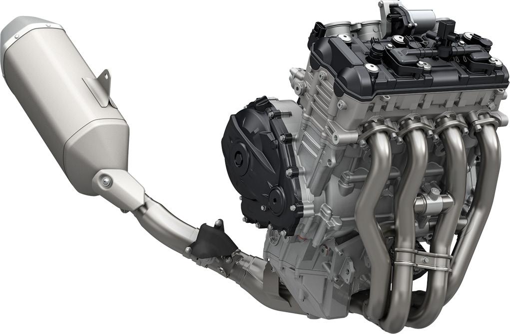 Engine Features (continued) Titanium valves, two 31.5mm intake and two 24mm exhaust valves, are used for each cylinder.