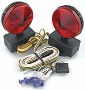 Provides stop, tail, turn, & side marker lights Up to 12 hrs of use between charges Recharges from 12V DC cigarette plug (included) Durable polyethylene case (not PVC) won't warp or crack Two 90 lb