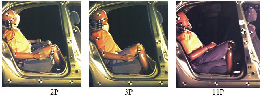 The Analysis of the Influence of the Rear Seat Passenger Position on the Kinematics and Dynamic Loads... Fig. 2. Initial dummy position in a rear seat of a car (t = s) Fig. 3.