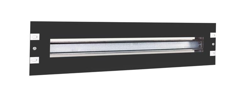 M6 screws ad captive uts (4 pcs) Width black RAL5 LED-diode lightig uit P/N: RAX-OJ-X07-X1 19 rail 3U for