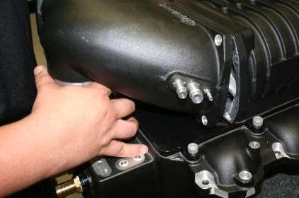 Be sure to install the Inlet Manifold as shown below to avoid smearing the Black Silicone RTV applied in the previous step.