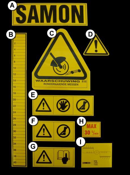 3.3 Warning stickers and pictograms.